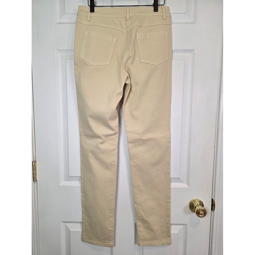 J.McLaughlin Womens 6 Lexi Jeans Slim Leg Raw Beige Stretch Cotton Gold Hardware - Picture 3 of 11